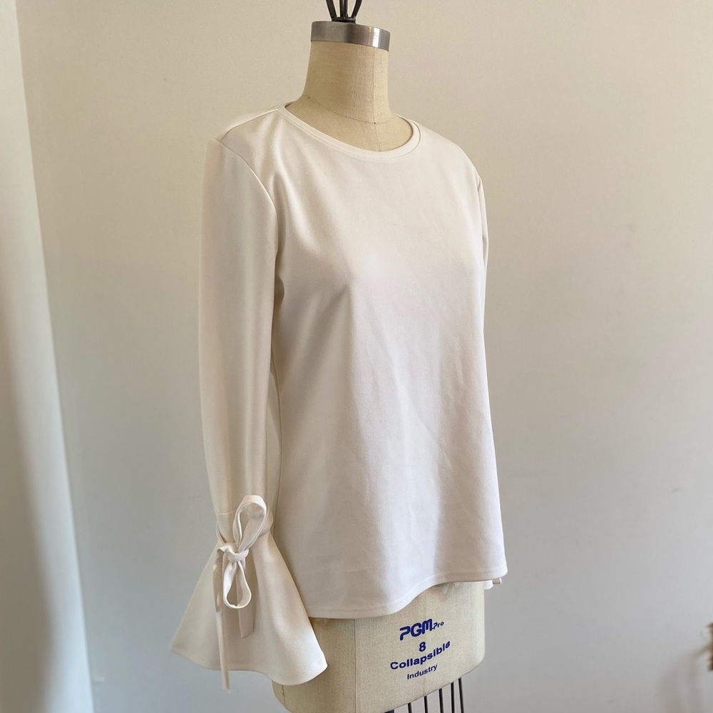 Ann Taylor Bow Tied Bell Sleeve Top